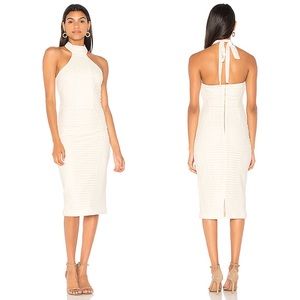 Rebecca Vallance Ivory Avila Striped Halter Dress